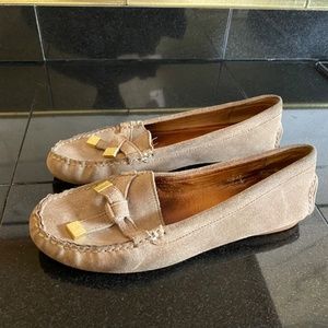 Coach Frida Suede Driving Loafers Brown/Tan Size 7.5 B